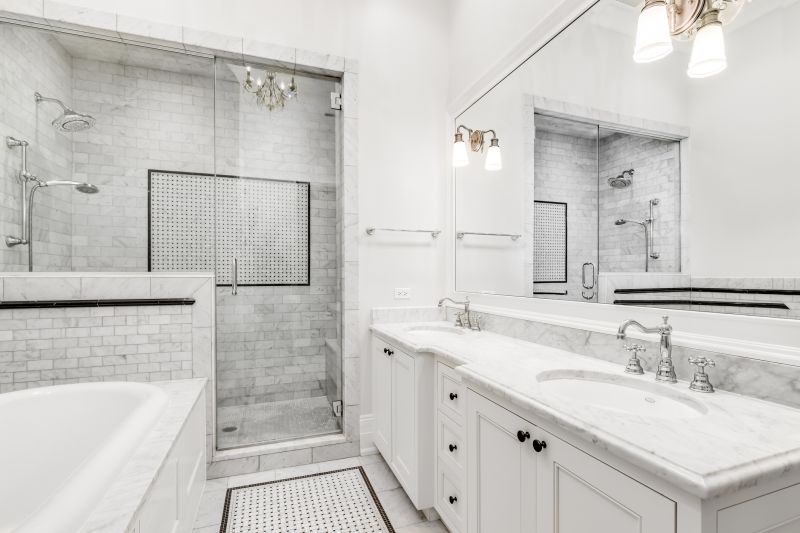 Marble-Accented Shower Area
